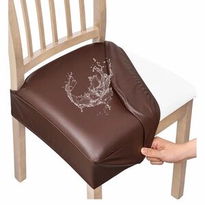 Set of 4 Waterproof Brown Chair Cover